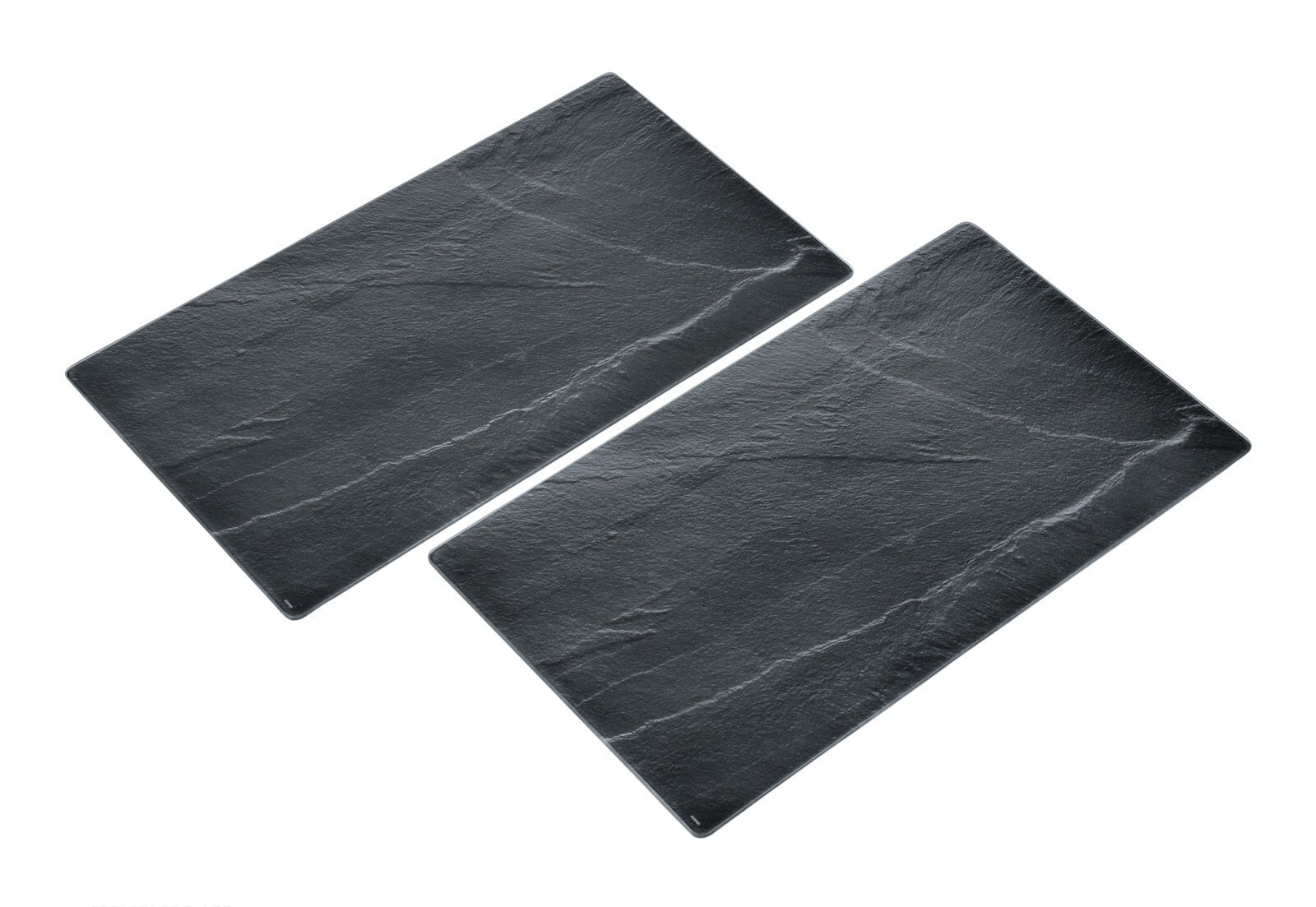 JUSTINUS Herdabdeckplatten LIFESTYLE 2er Set Glas grau/ schwarz