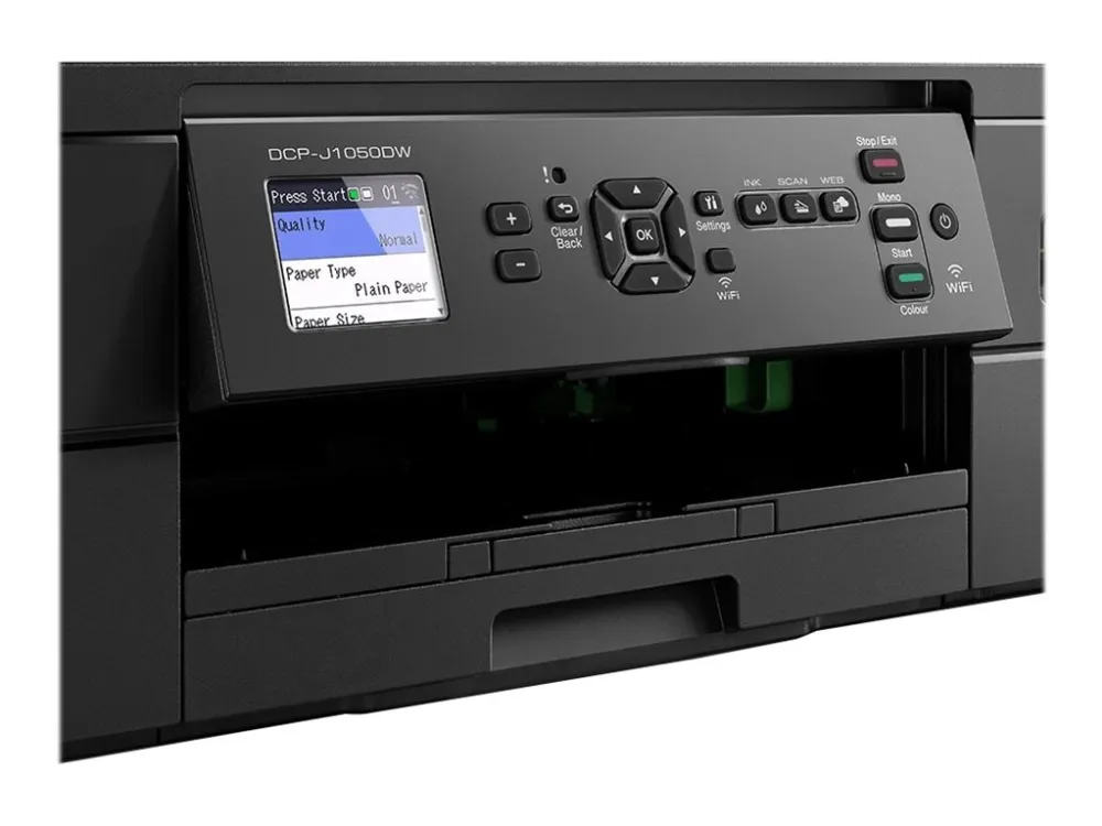 Brother DCP-J1050DW - Multifunktionsprinter - farve - blækprinter - A4/Letter (medie) - op til 13 spm (kopiering) - op til 17 spm (udskriver) - 150 ark - USB 2.0, Wi-Fi(n)