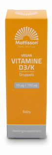Mattisson HealthStyle Vitamine D3&K Baby Vegan Druppels 25ML