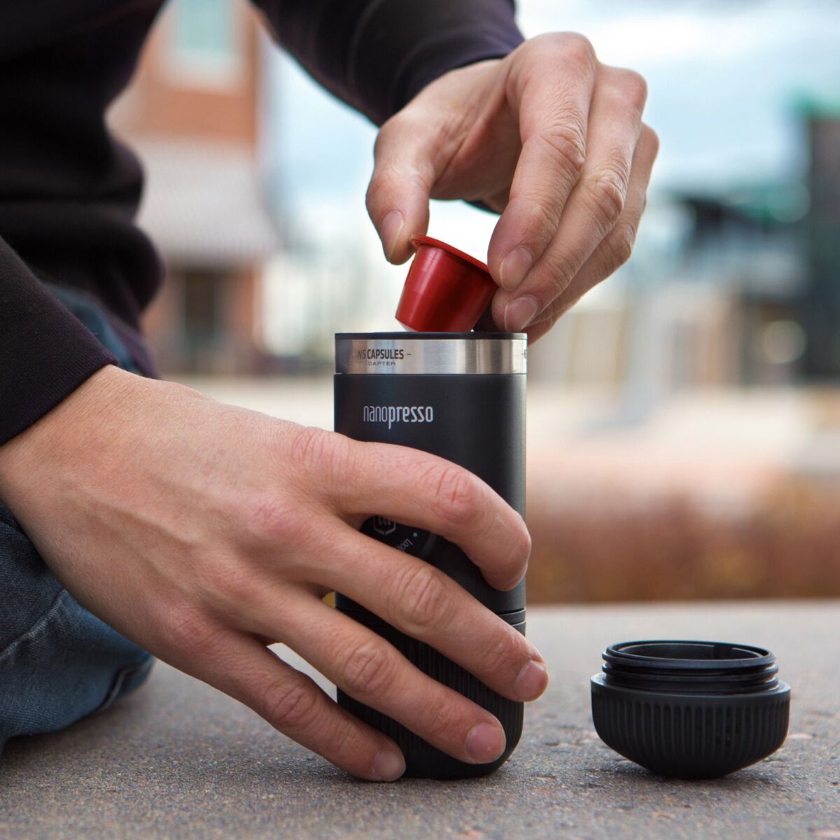 Nanopresso Espressobrygger Grå + Nespresso Adapter