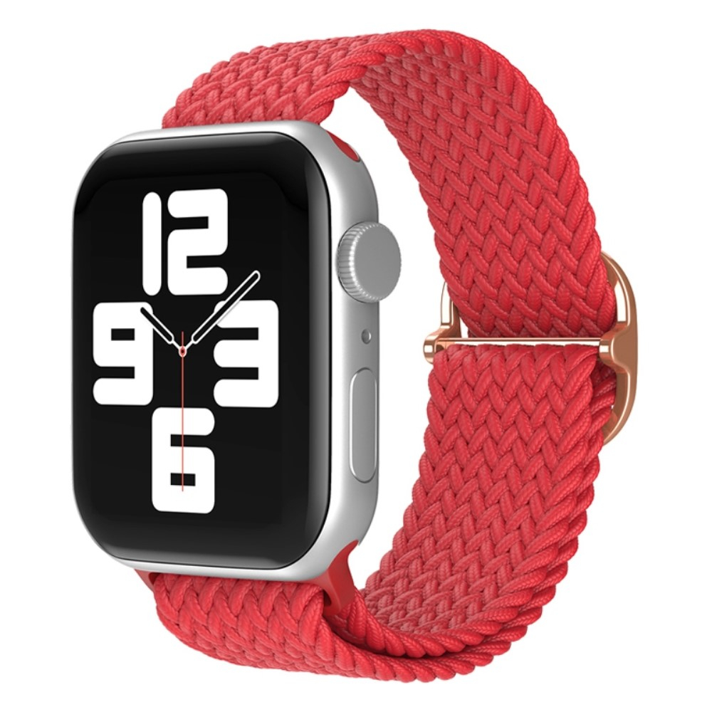 Apple Watch (42/41/40/38 mm) Elastisches Nylon Gummi Armband mit Schnalle (Gelenkumfang: 150-240mm) - Rot
