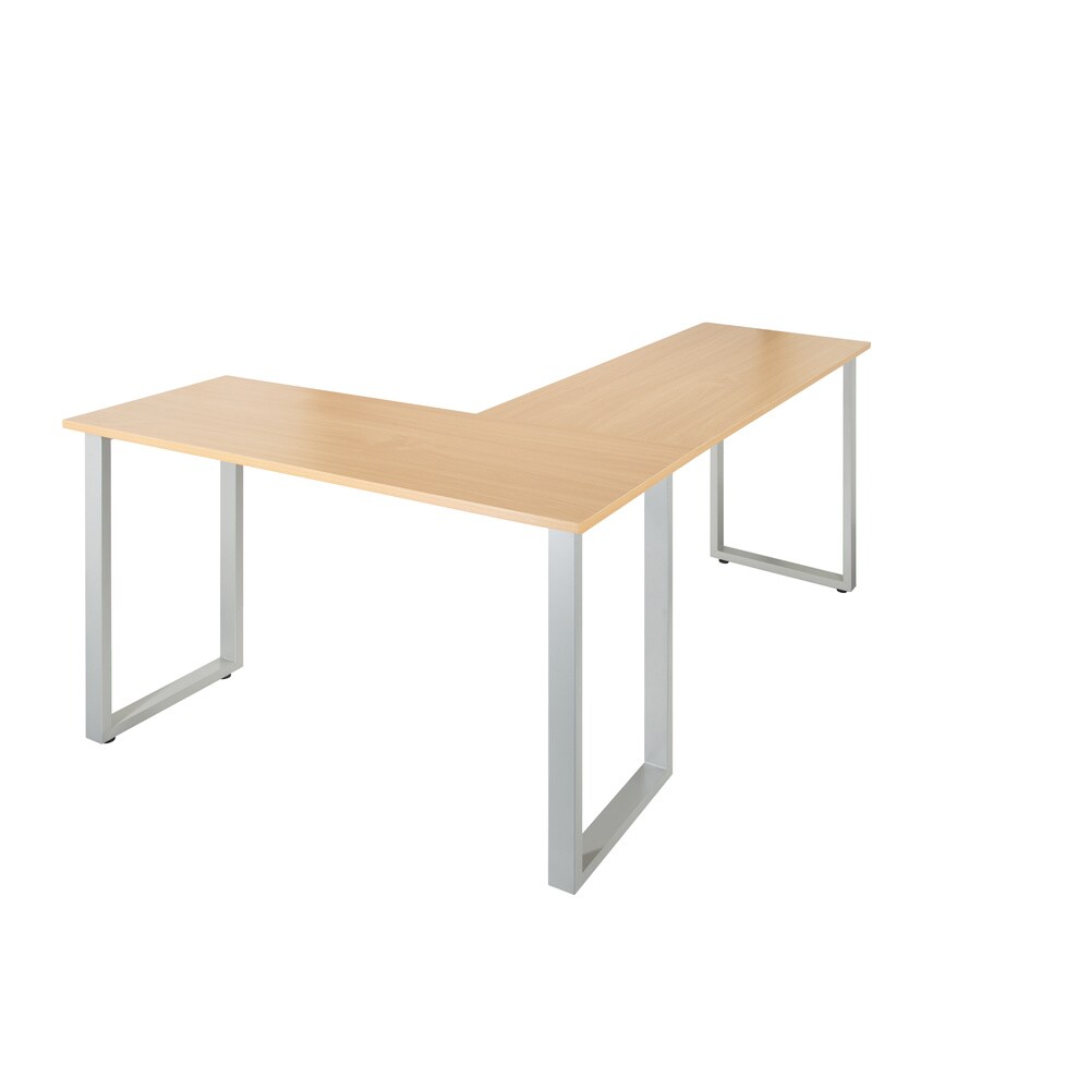 Eckschreibtisch WORKSPACE BASIC I Melaminharzbeschichtete Spanplatte, Gestell pulverbeschichteter Stahl hjh OFFICE