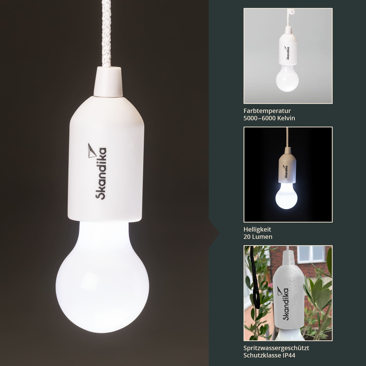 Skandika Narvik LED set van 4 hanglampen - White