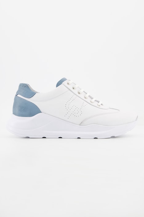 Leder-Sneaker, Farbakzente, Weite H