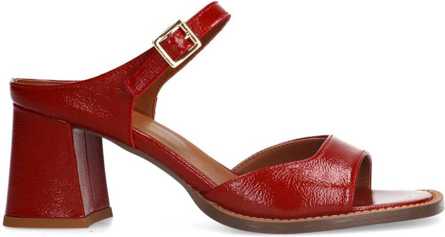 Manfield Dames Rode lakleren sandalen met hak