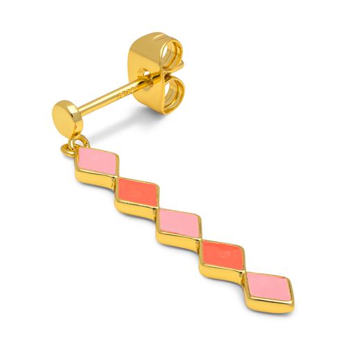 LULU Copenhagen Confetti Ørering, Gold Plated/Orange/Pink