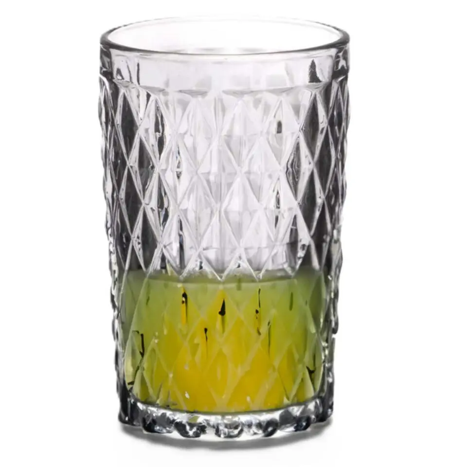 Vivalto Drinkglazen Diamonds - grijs glas - 6x - 370 ml