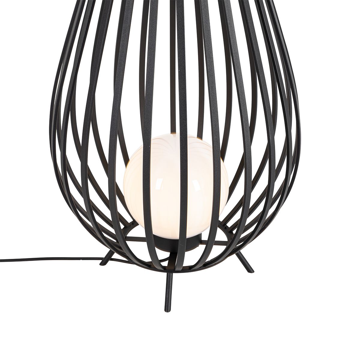 Set van vloerlampen zwart met opaal 110 cm en 70 cm - Angela