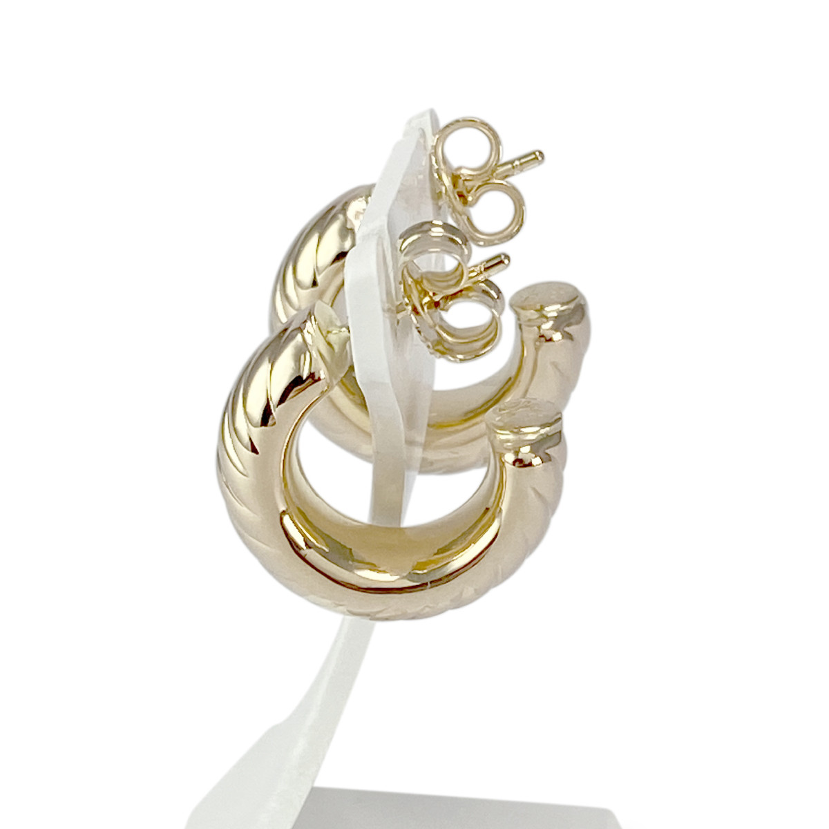 Boucles d'oreilles d'occasion or 750 jaune 18 mm