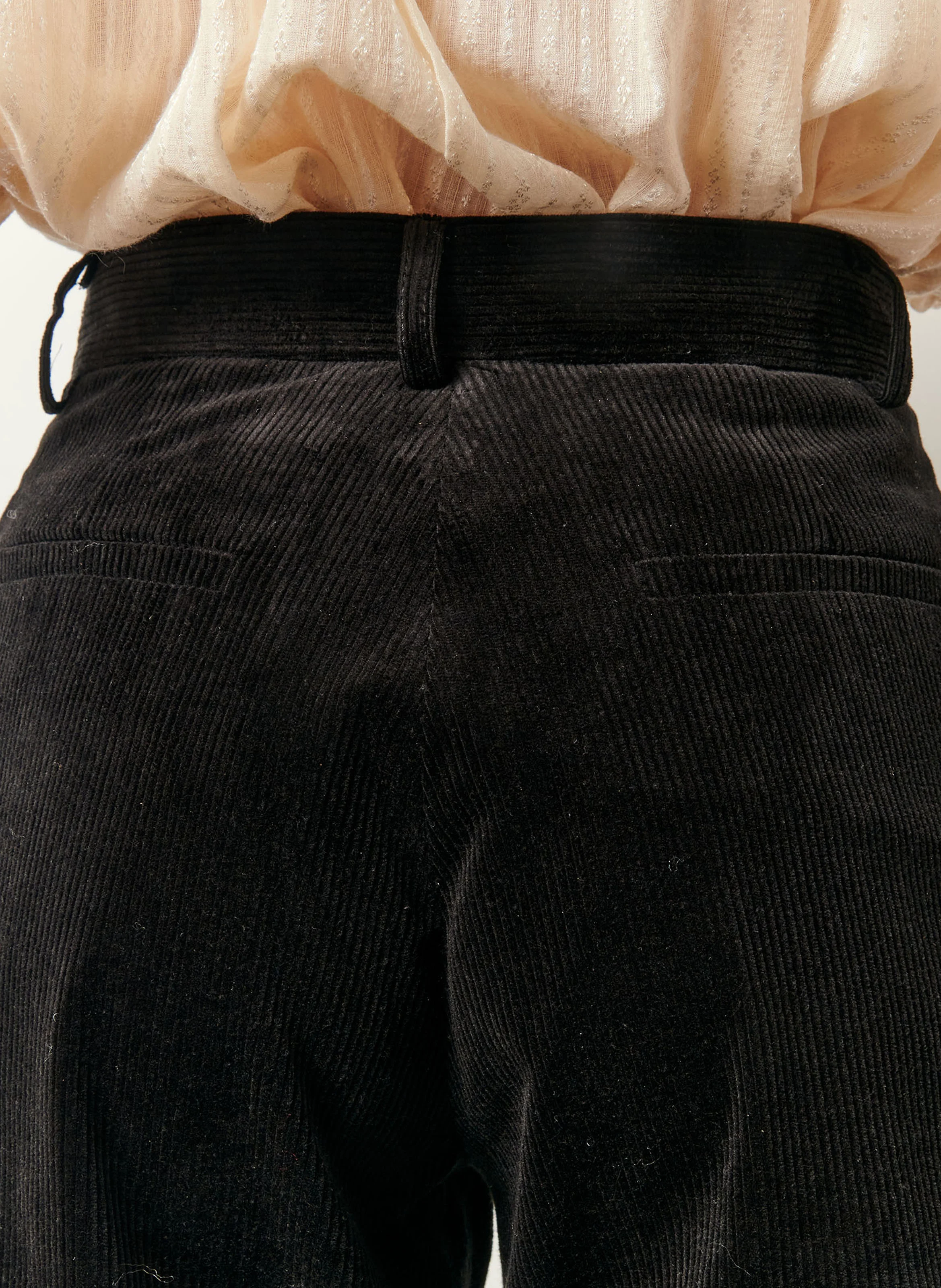CHARLIE - Pantalon bootcut en velours | Noir