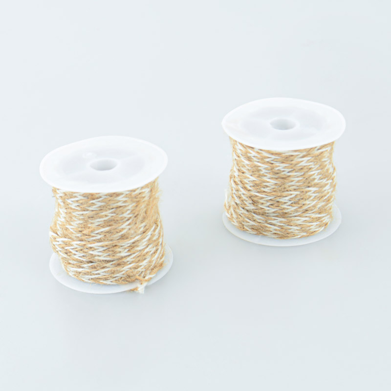 Lot de 2 rouleaux de jute blanc et marron