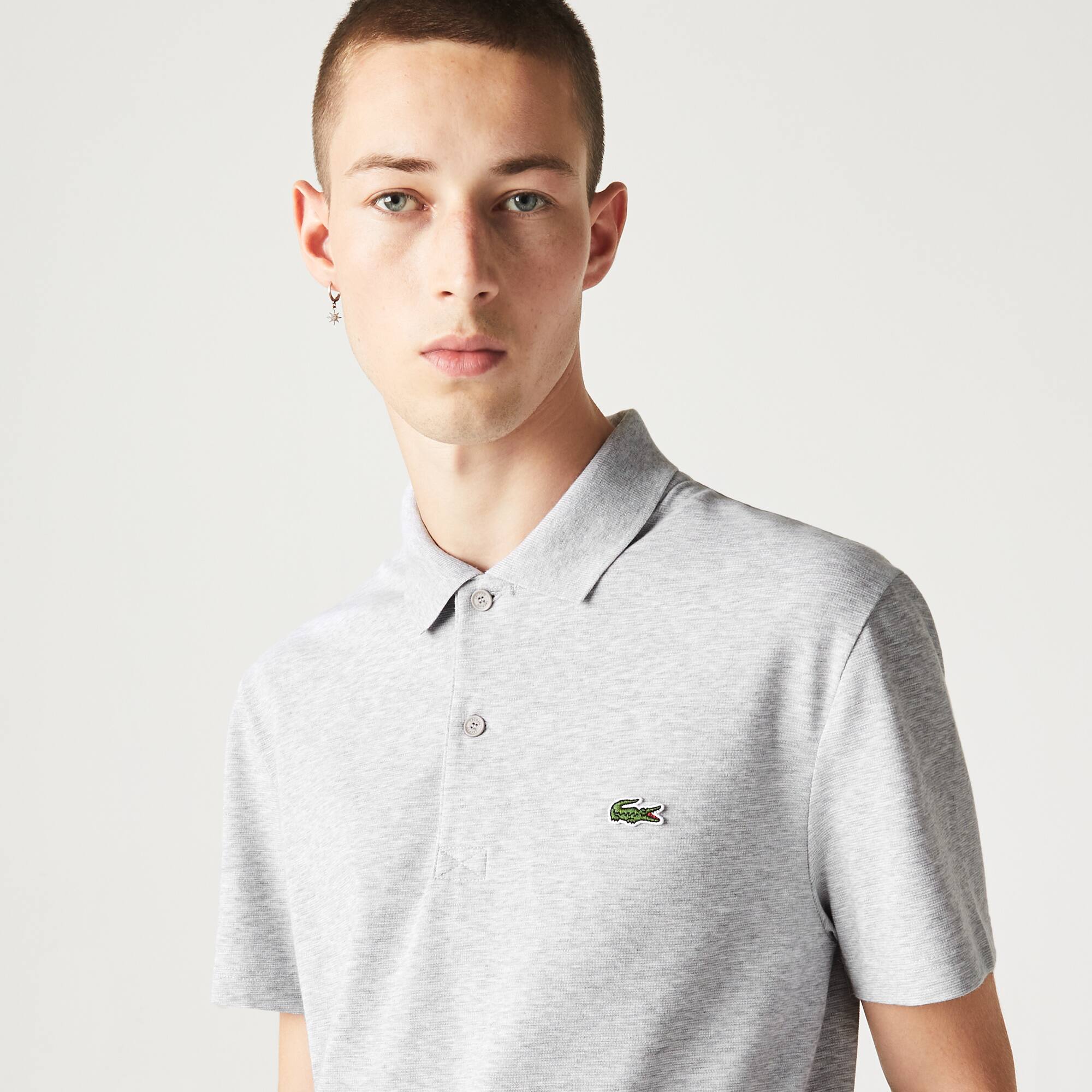 Herren LACOSTE Regular Fit Poloshirt aus Bio-Baumwolle Kurze Ärmel - Grau - Lacoste - Herren