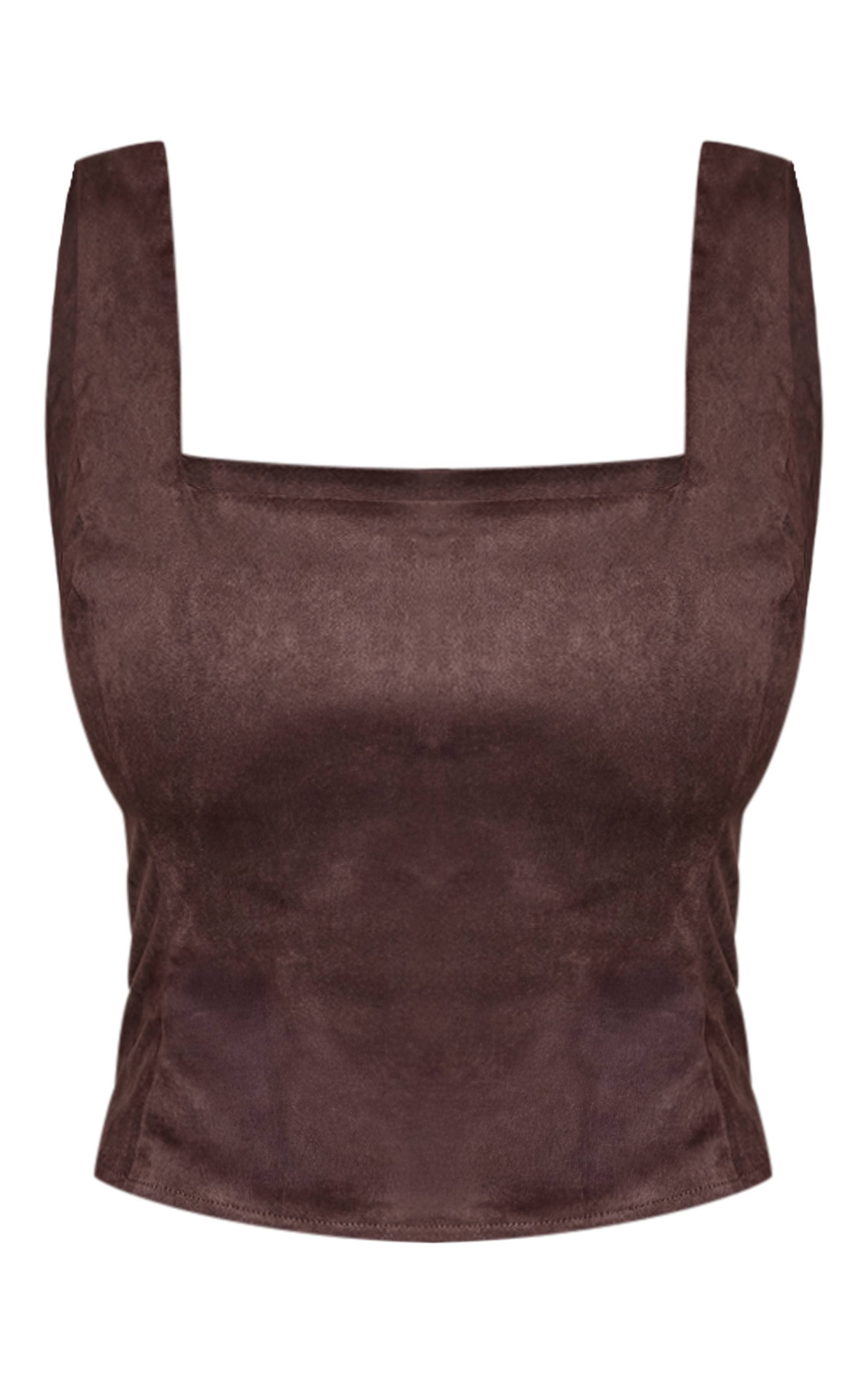 Chocolat Top Corset En Synthétique Shape