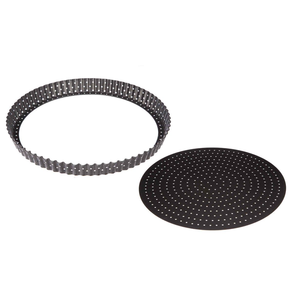 PLAT TARTE FOND AMOVIBLE METAL 28CM