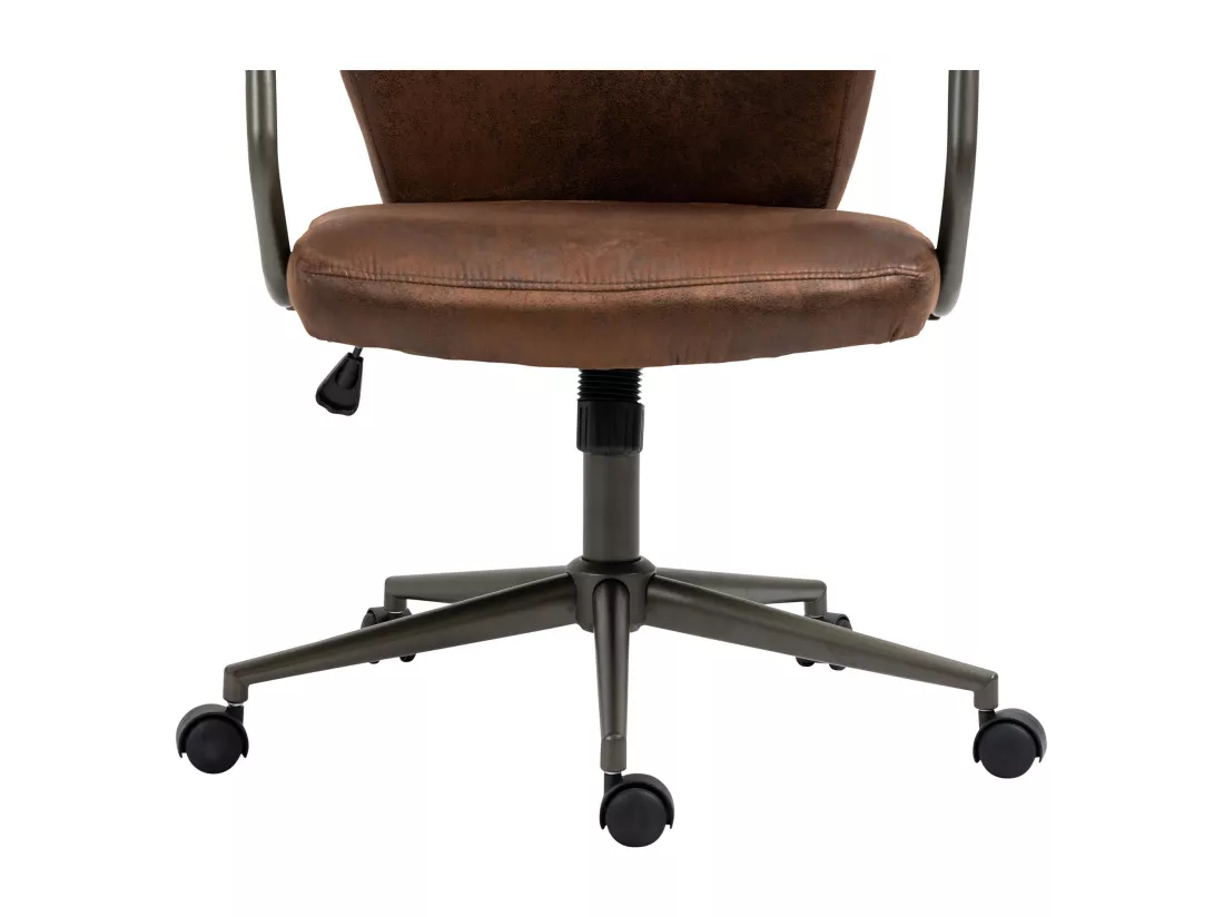Chaise de bureau - Similicuir & Métal noir mat - Cognac - Pocatello