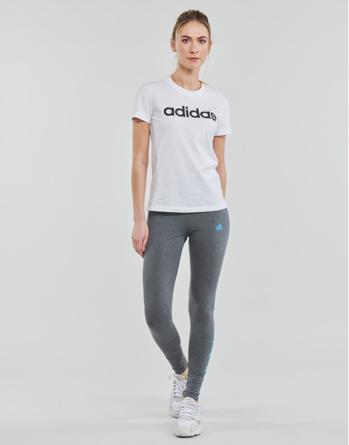 Adidas Sportswear - LIN Leggings - dark grey heather/app sky rush
