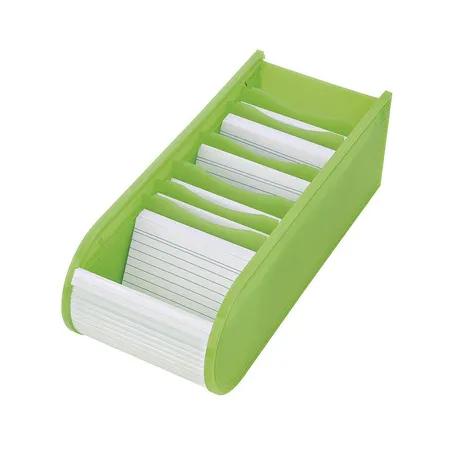 WEDO® Lernkartei Kasten grün mit 100 Karteikarten DIN A8, liniert