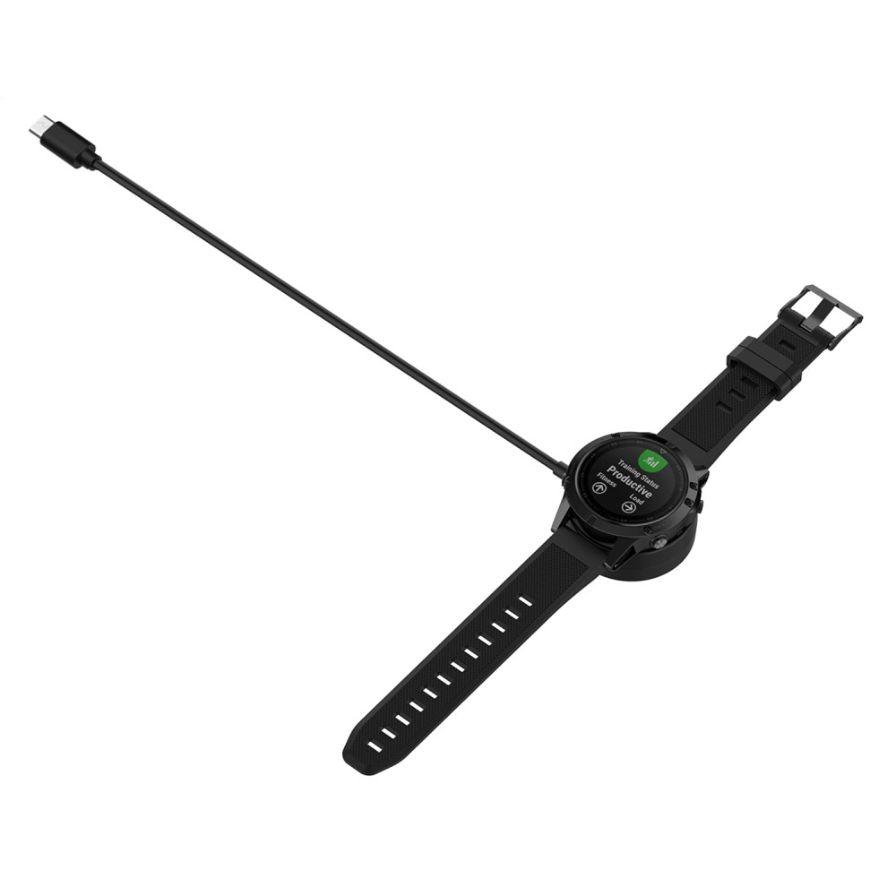 (1m) Garmin Tactix Delta USB C Ladekabel Ladegerät Runde Clip Dockingstation - Schwarz
