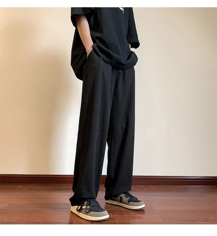 Macho - Middelhoge effen rechte broek