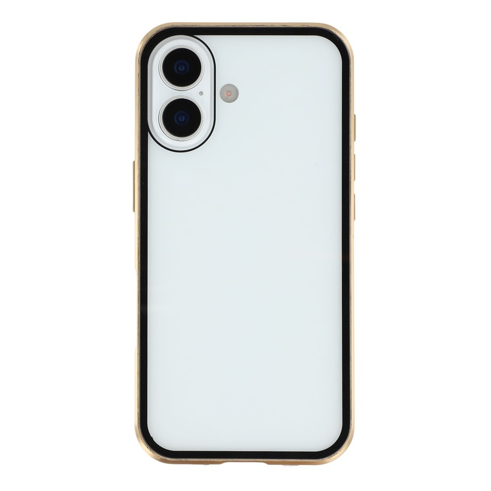 iPhone 17 Magnetische Alu Schutzhülle mit Panzer Glas Backcover   Displayschutz (Magnet-Technologie) - Gold