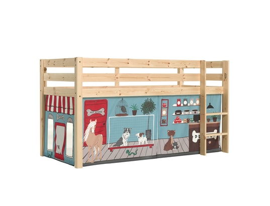 VIPACK - Lit mi-hauteur 90x200 sommier inclus housse pet shop pino ...
