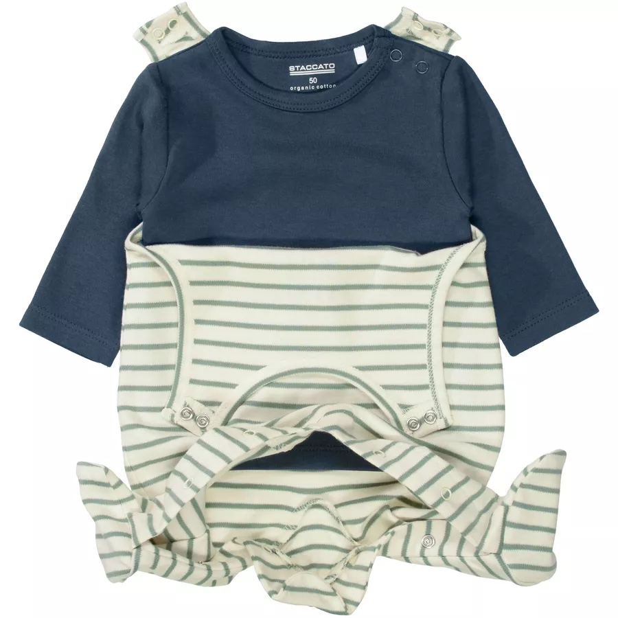 STACCATO Strampler+Shirt ivory gestreift