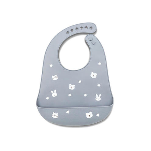 Bavoir silicone avec récupérateur GRIS - LORELLI