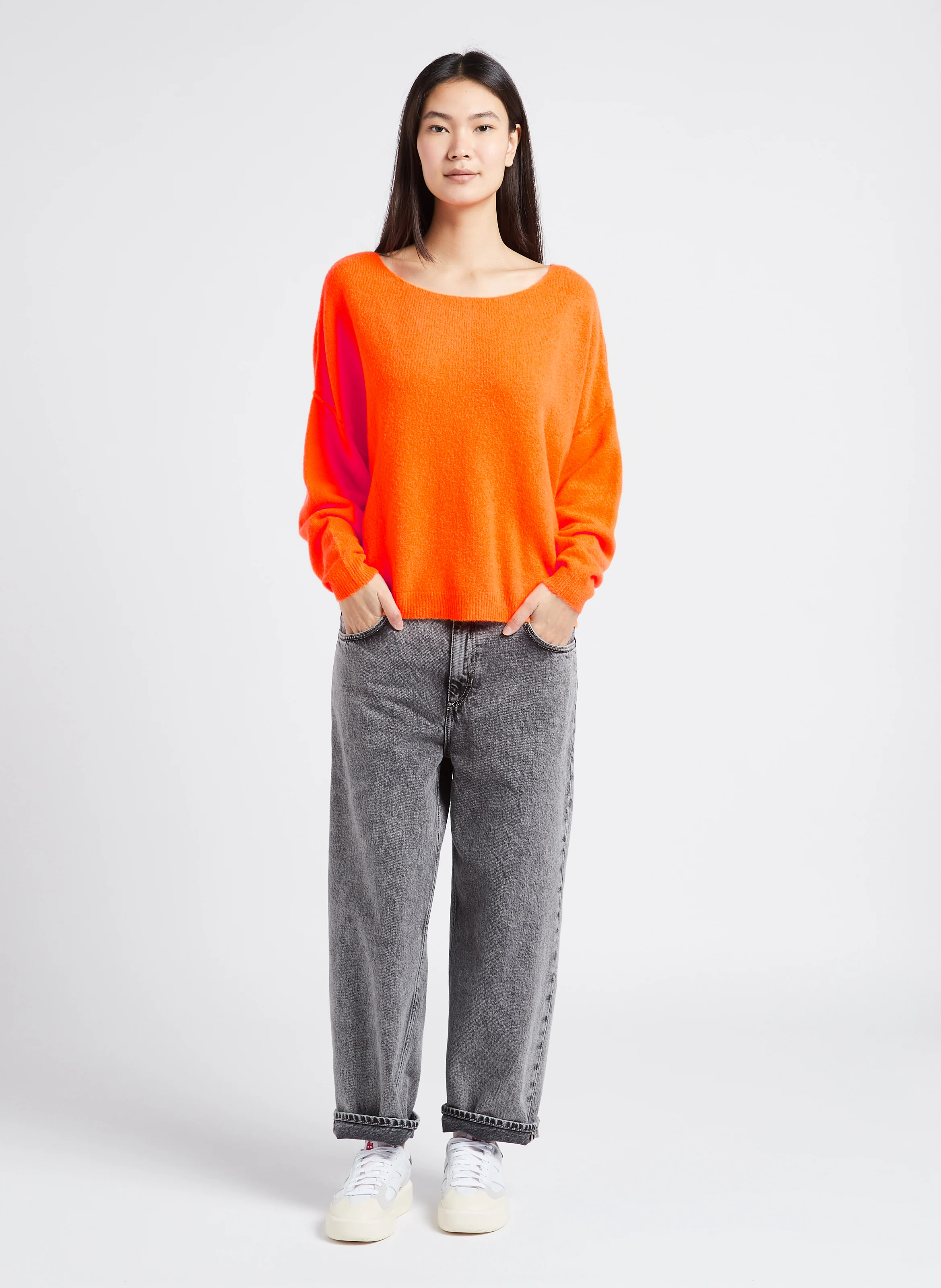 YOPDAY - Jean droit taille haute en coton| Gris