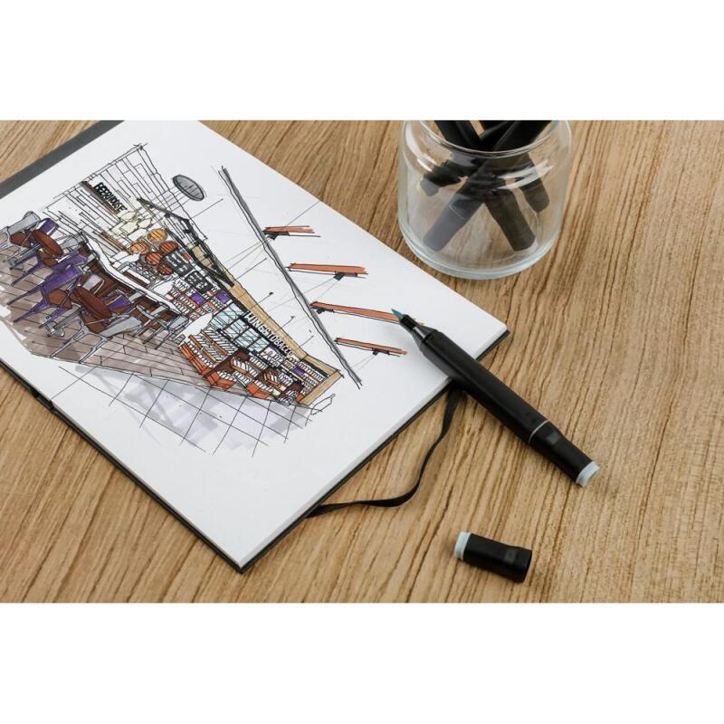 Layout double-face carnet ouverture à plat 25F A5 220g - Noir