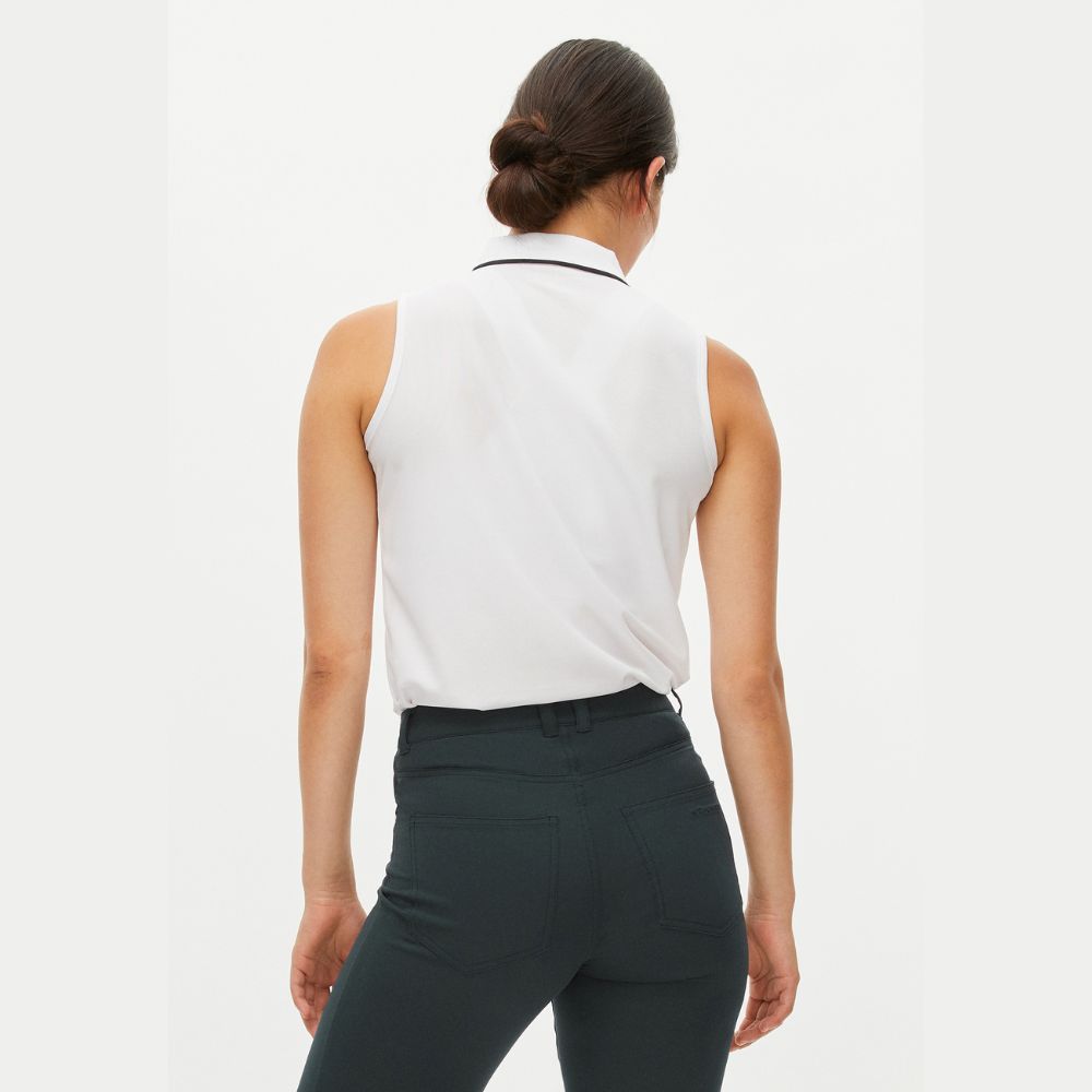 Miriam Sleeveless Pique Dame Hvit