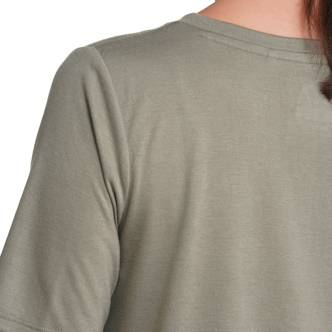 Gina Sports Damen Yoga-T-Shirt mit Knotendetail oliv