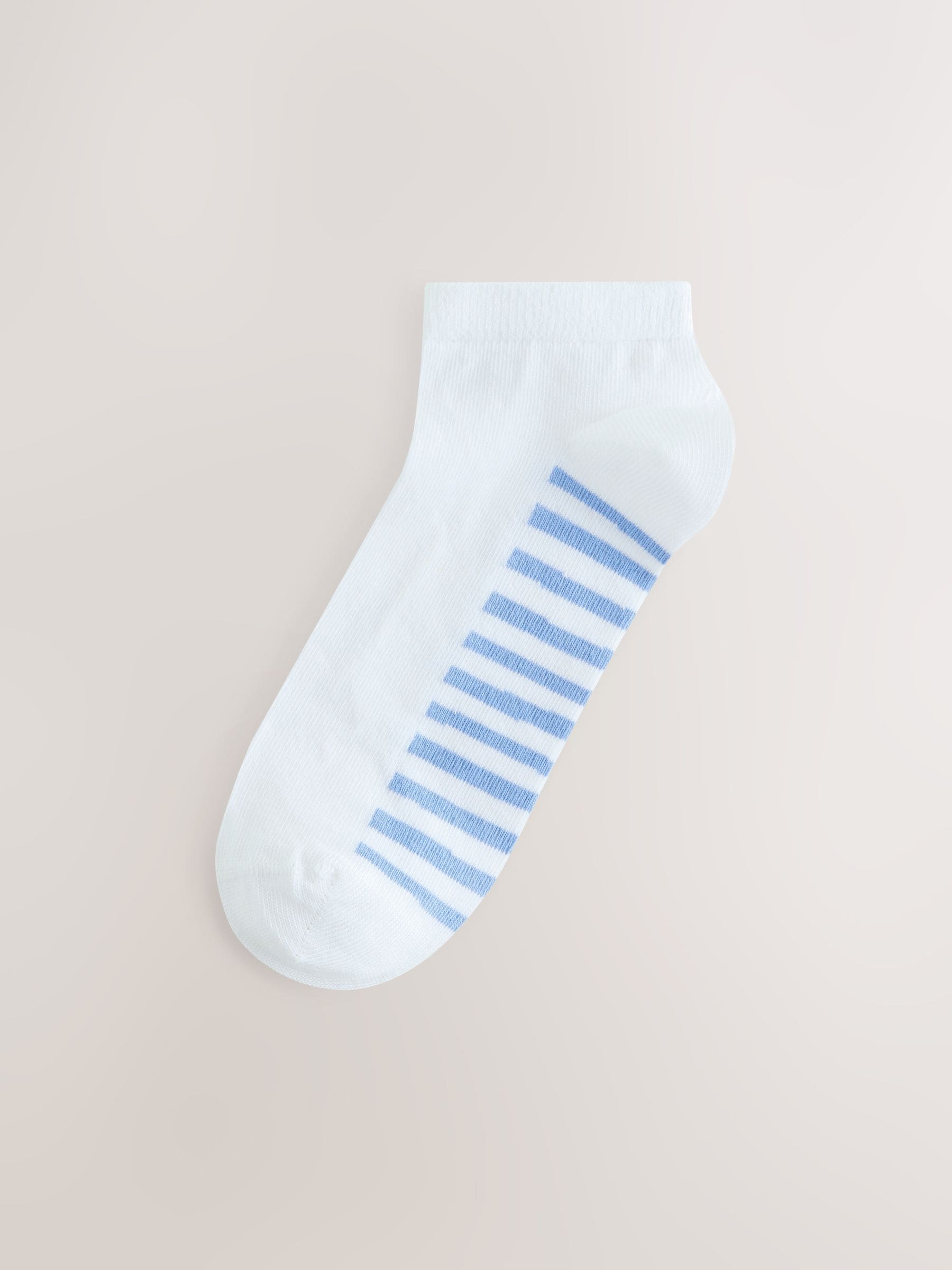 Wit/blauwe citroenenprint - 4 Paar sneakersokken met voetbed