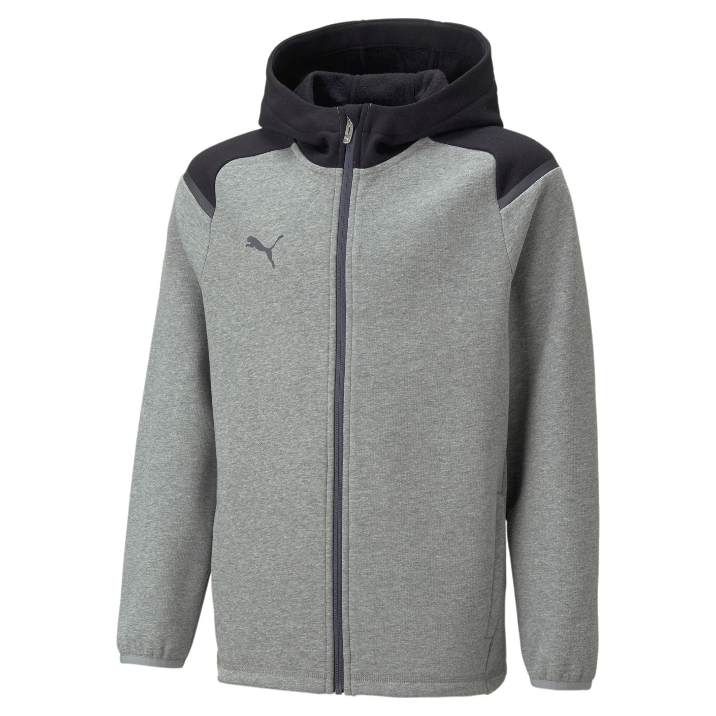 PUMA TeamCup Casual Trainingspak Kids Grijs Zwart Donkergrijs