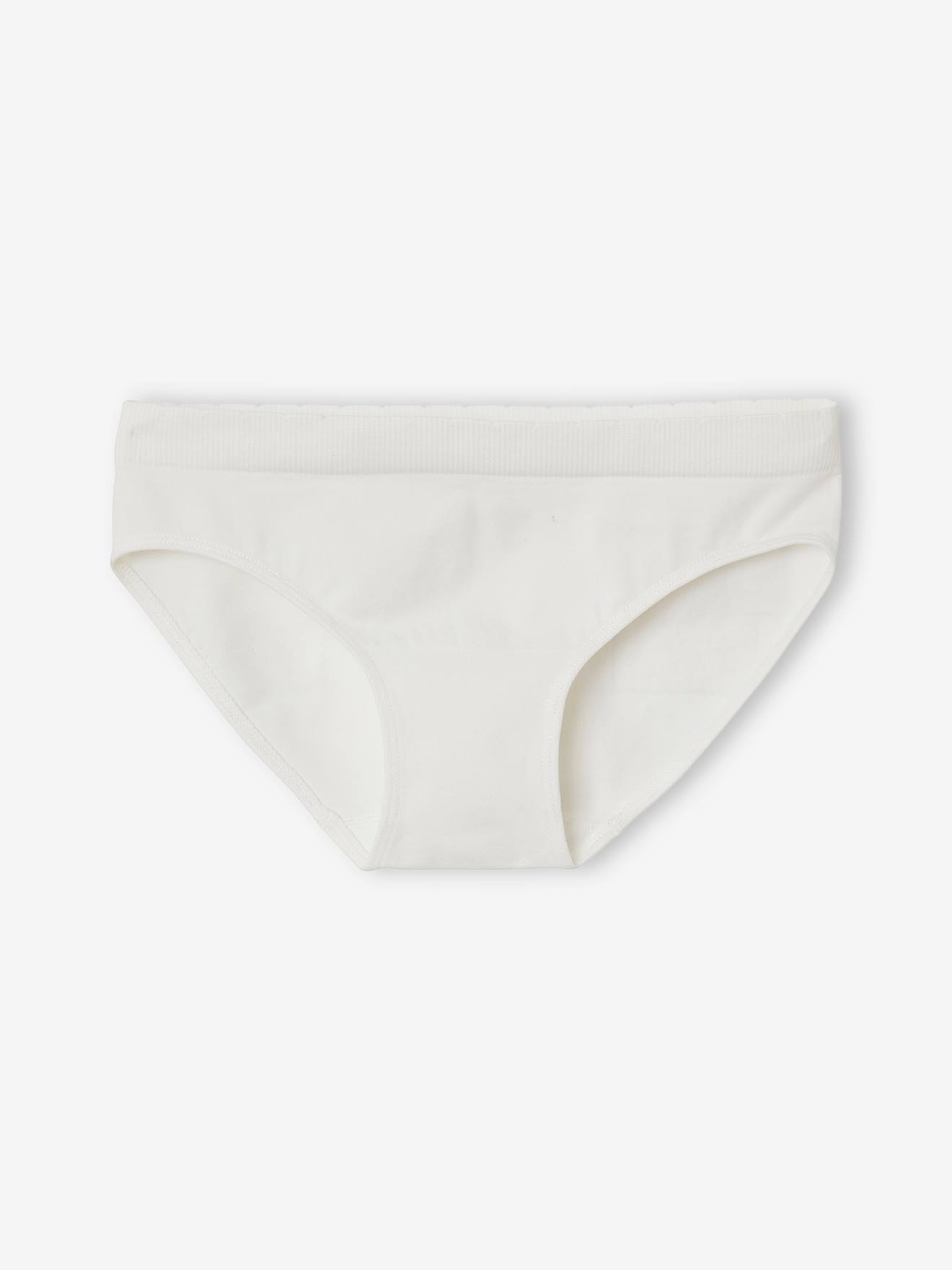 Pacote com 2 calcinhas de microfibra para meninas, lisas, tamanho médio, rosa.