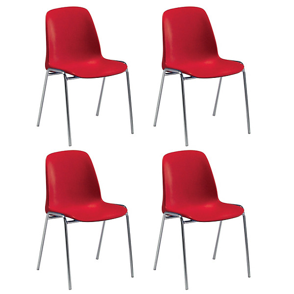 4 chaises coques Séléna rouges