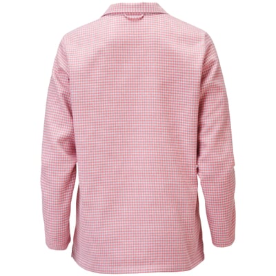 Damen-Flanellpyjama kariert, Rosé-Grau