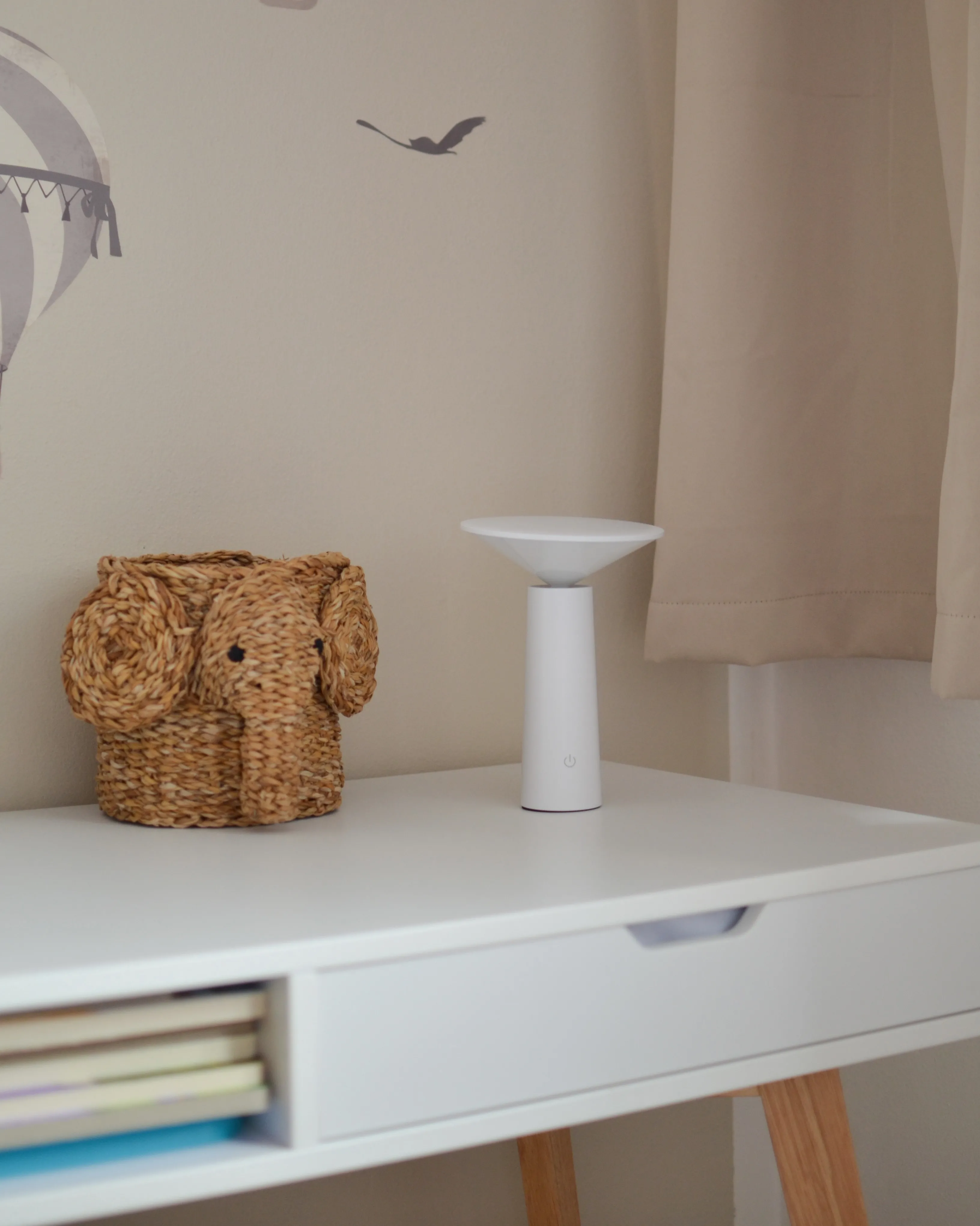LED draadloze tafellamp LEVIRA met dimmer Metaal Wit