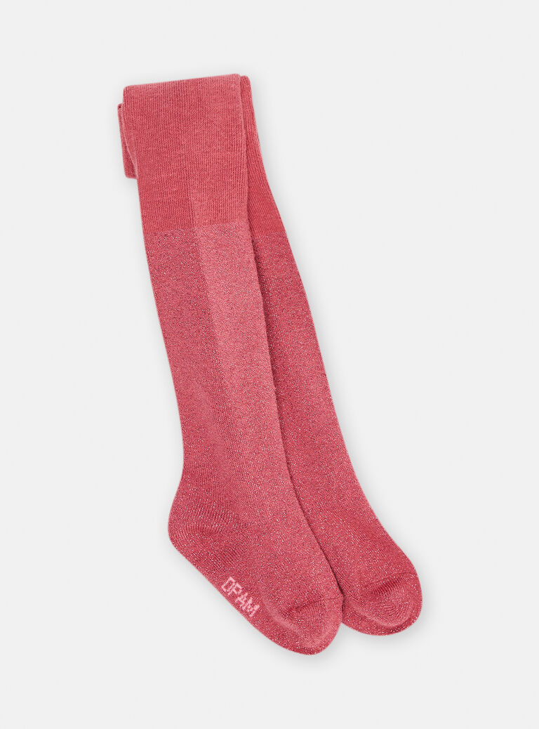 Collants roses en lurex bébé fille