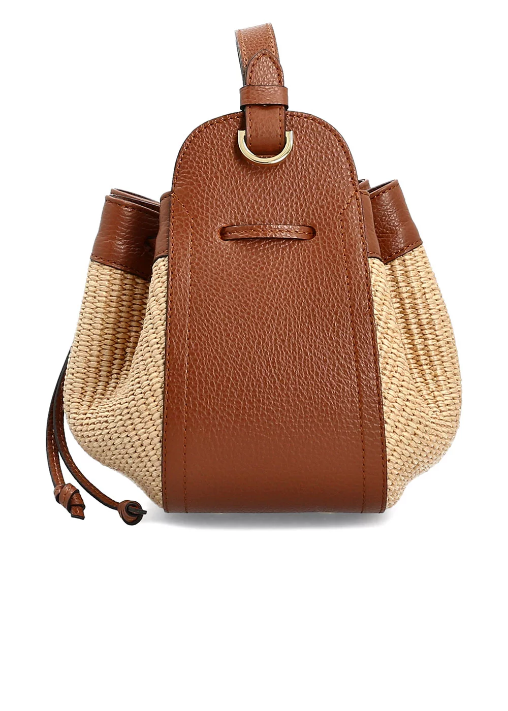 MINI SEAU LEONIE PAILLE CAMEL