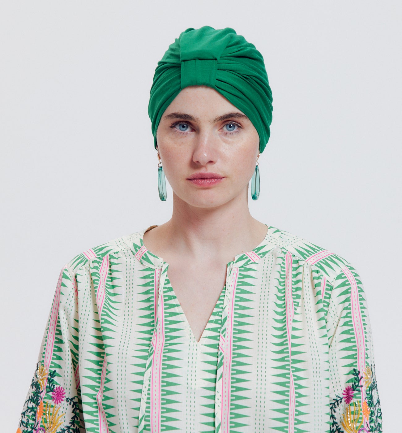 Bonnet-turban en jersey Femme - Vert