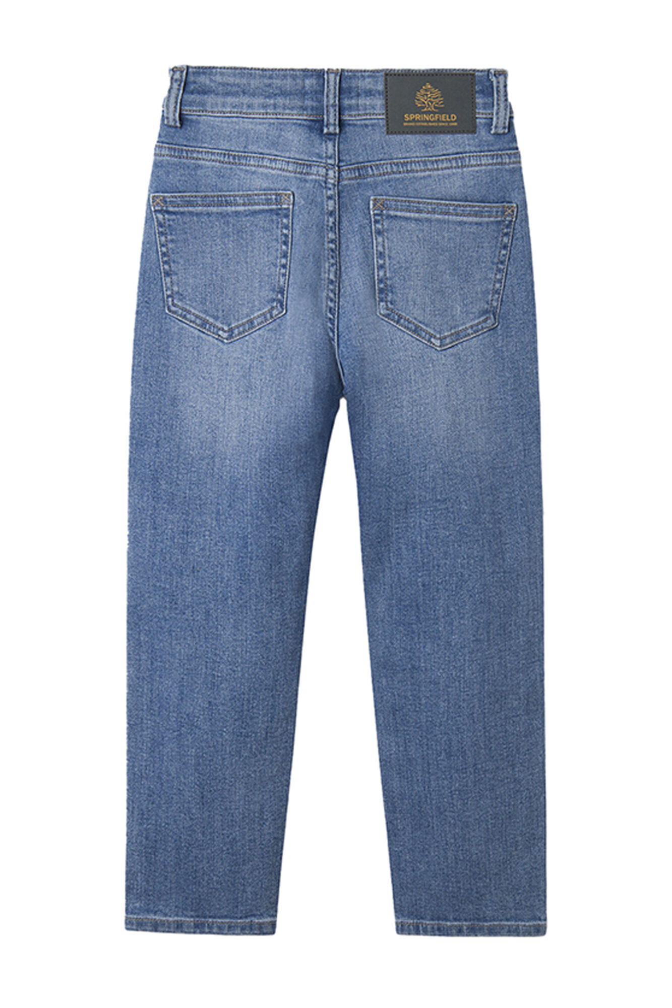 Calça jeans infantil de comprimento médio