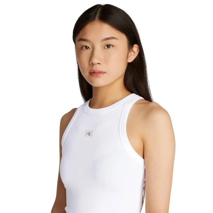 Calvin Klein Woven Label Rib Tanktop Dames