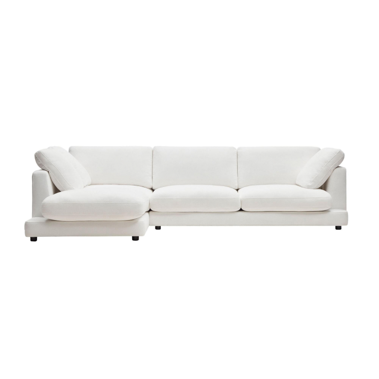 Kave Home Gala 4-zits bank met chaise longue links wit