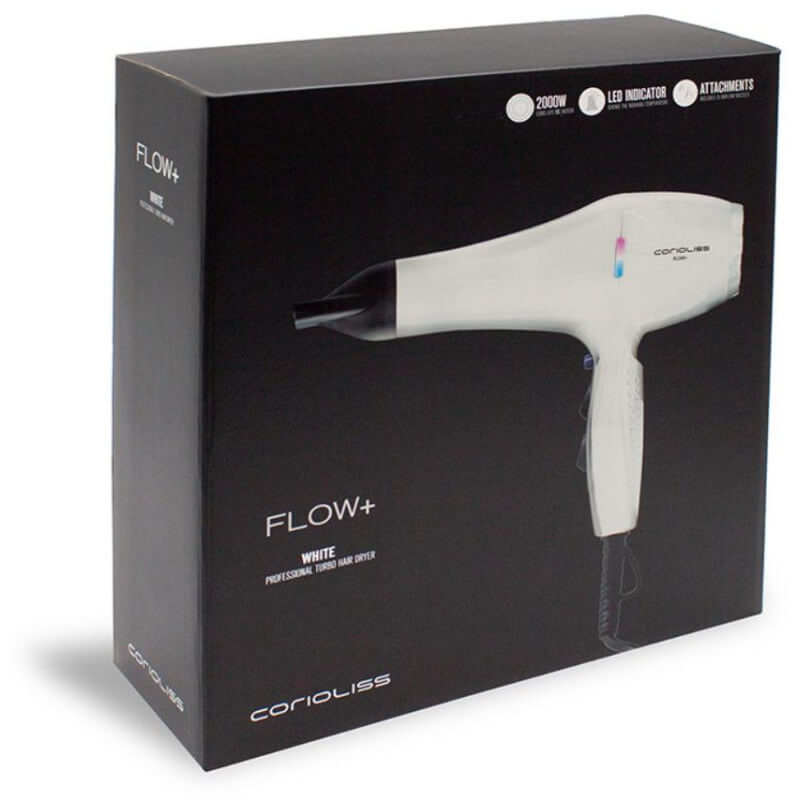 Sèche-cheveux Flow+ gloss white Corioliss 2000W