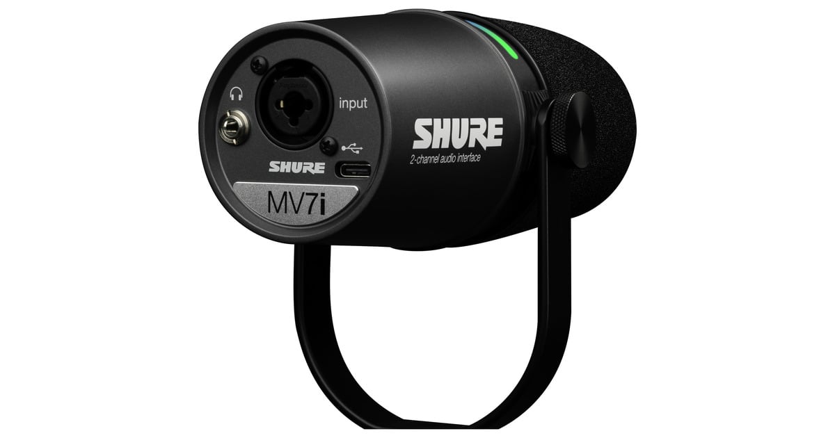 SHUREMV7i Slimme Microfoon & Interface  (Zwart)