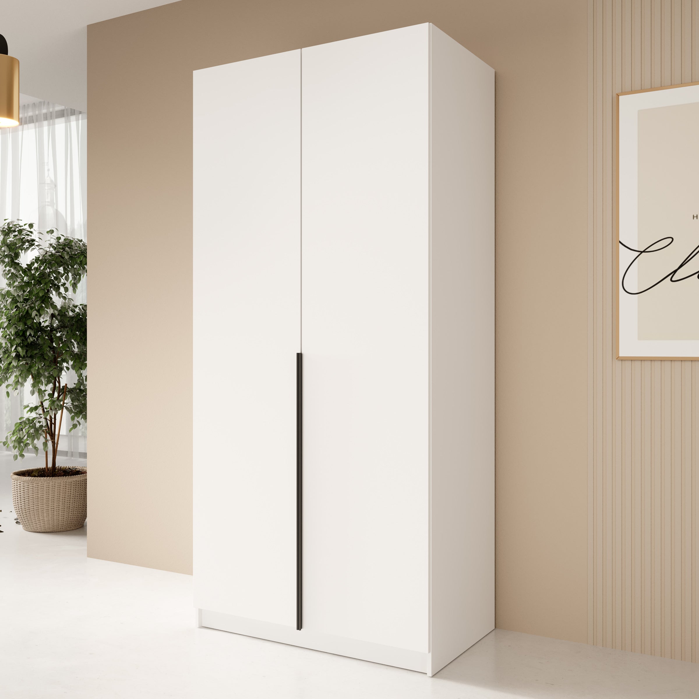 Meubella - Kledingkast Bruno - Wit - 100 cm