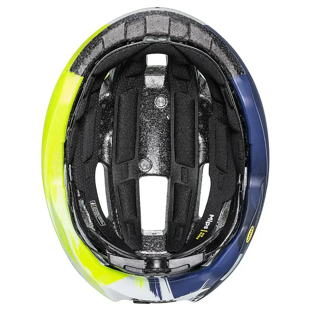 Uvex Rise Pro MIPS Race Fietshelm Intermarché-Wanty Blauw/Geel