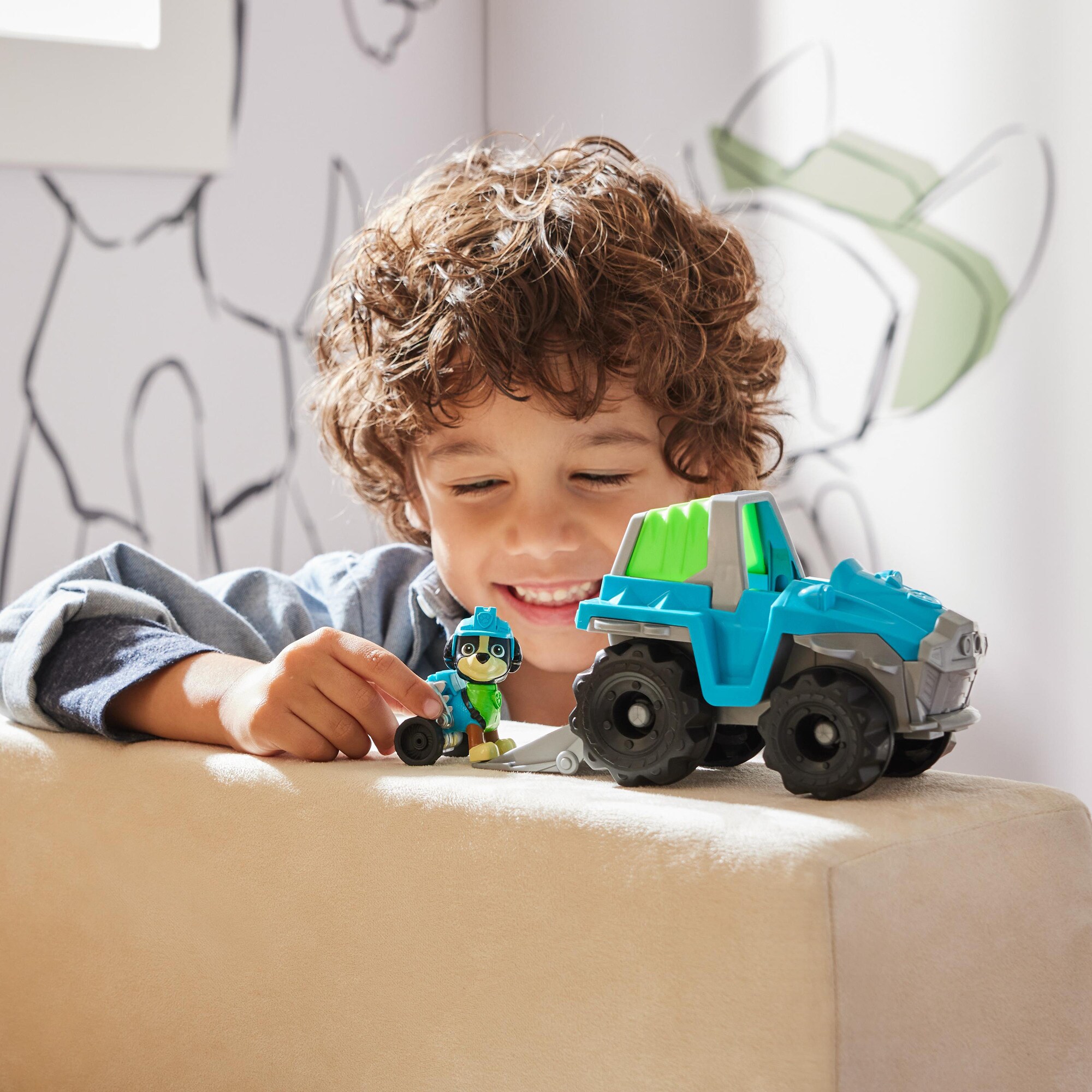 Spin Master Spielfahrzeug Paw Patrol - Dinosaurier-Rettungsfahrzeug mit Rex-Figur