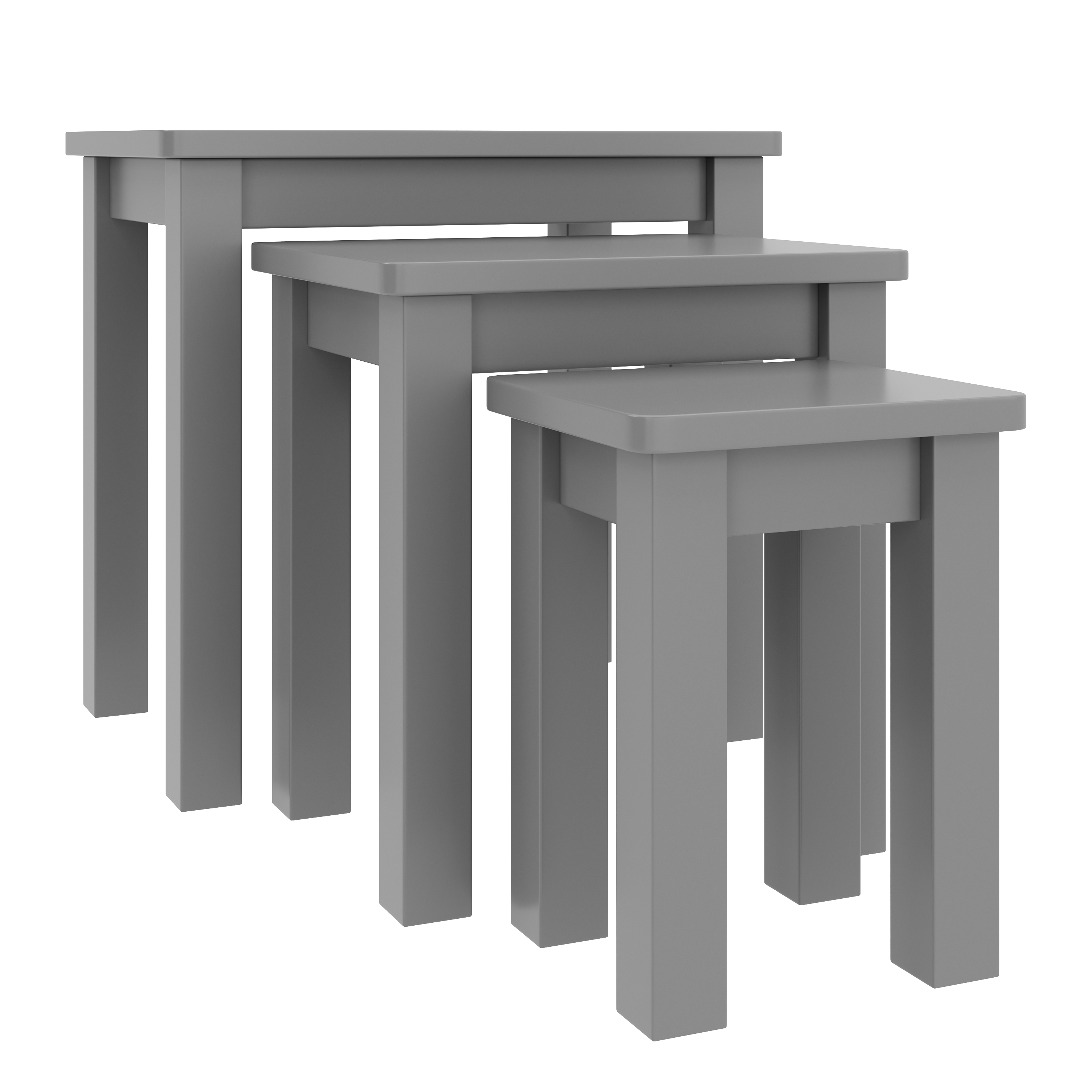 Beistelltisch Holz LUIGI 3-teilig grau