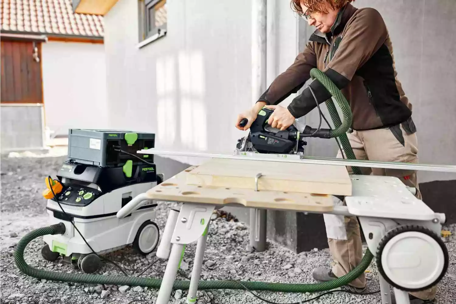 Festool TS 60 KEBQ-Plus-FS Invalcirkelzaag in Systainer - 1500W - 168 mm - met geleiderail